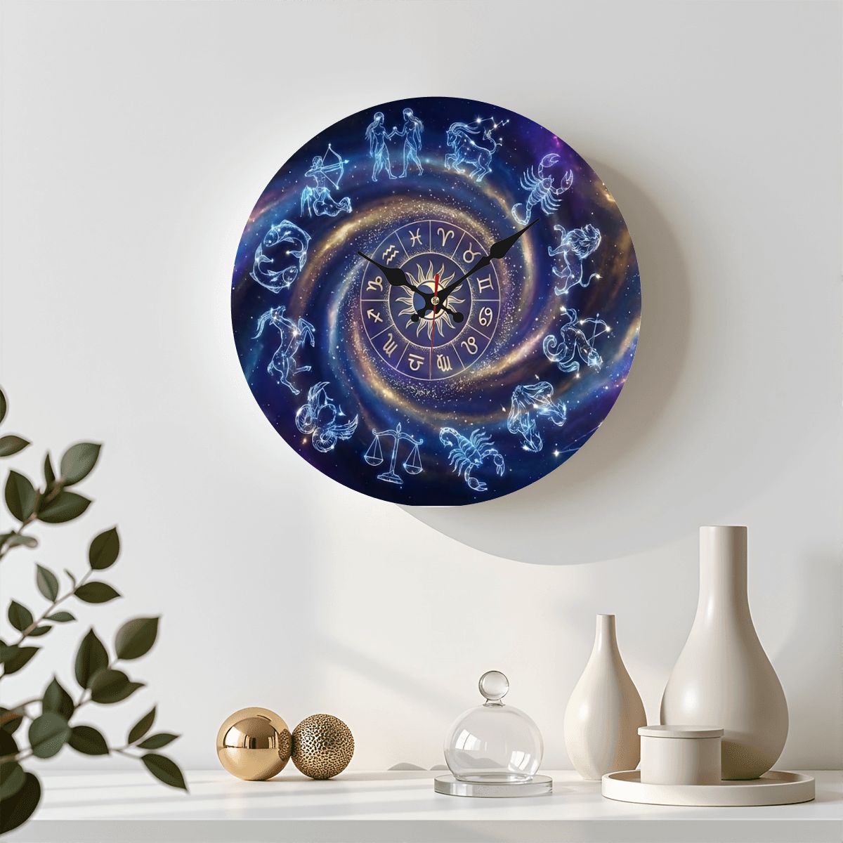 Celestial Wheel Wall Clock | Silent & Mystical (9.8")