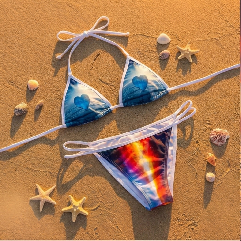 Ocean Heart Glow - Bikini set premium scintillante